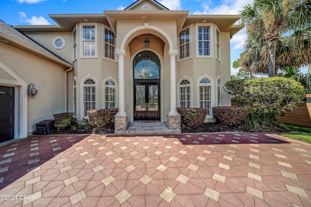 view of exterior entry with french doors