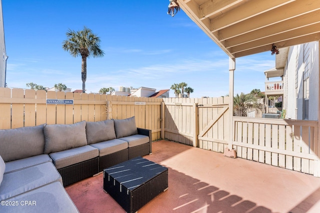 view of patio featuring an outdoor hangout area