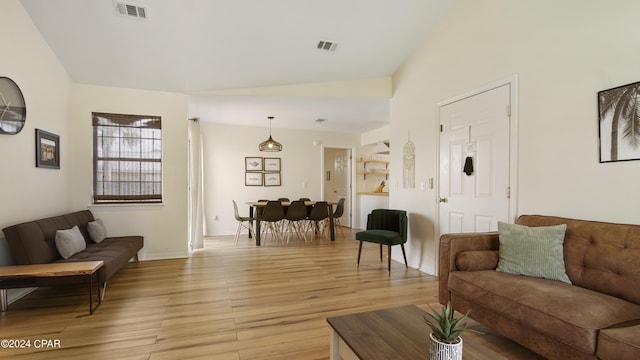 3809 Mystic St, Panama City, FL 32408 - living room featuring baseboards, visible vents, and light wood-style floors
