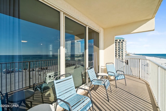 balcony with a water view