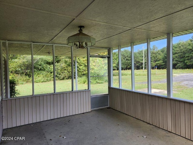 view of unfurnished sunroom