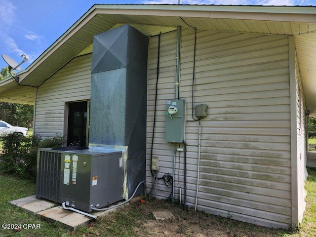 view of property exterior with central air condition unit