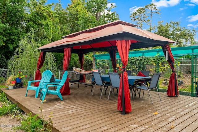 deck with a gazebo