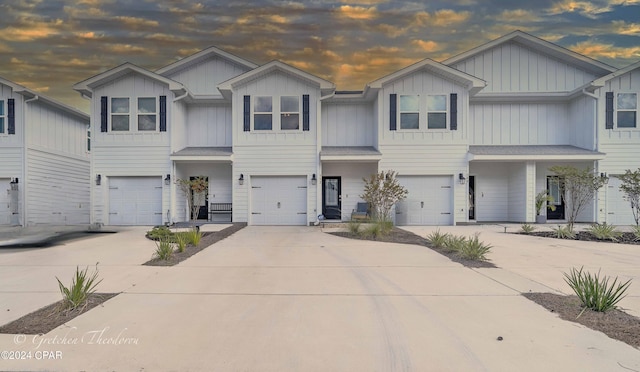 view of property featuring a garage