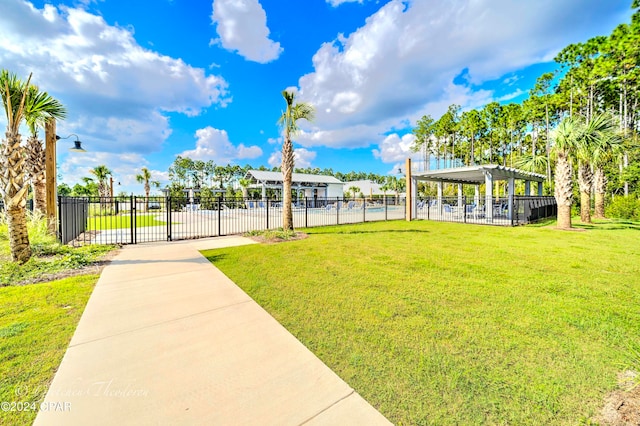 exterior space with a pergola