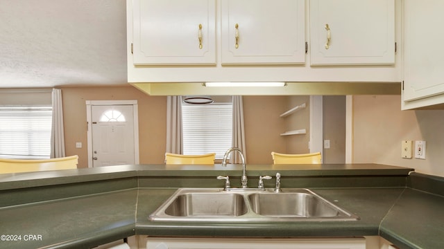 kitchen featuring white cabinetry and sink