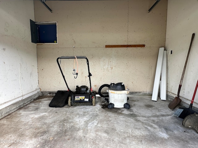 interior space featuring concrete floors