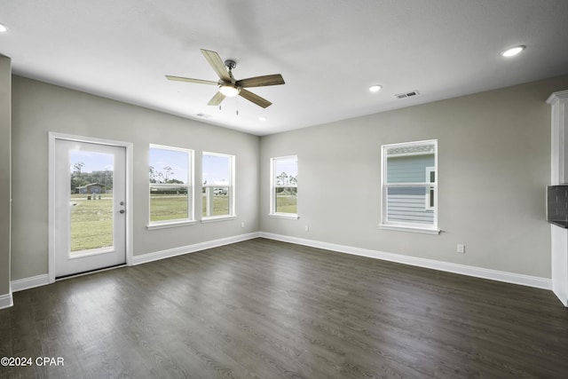 130 Canvas Ln Unit 69, Port St Joe, FL 32456 - unfurnished room featuring ceiling fan, recessed lighting, and dark wood finished floors