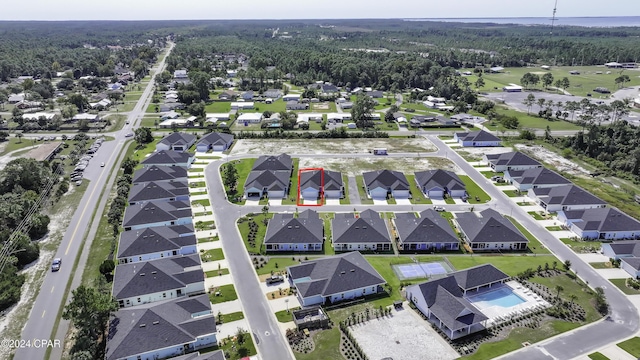 164 Canvas Ln Unit 72, Port St Joe, FL 32456 - aerial view of residential area featuring a forest and a pool area