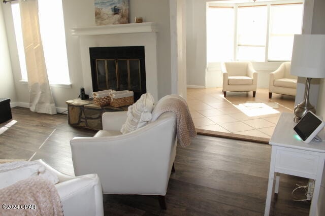 view of tiled living room