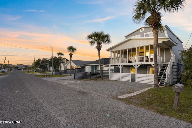 view of front of property featuring a porch