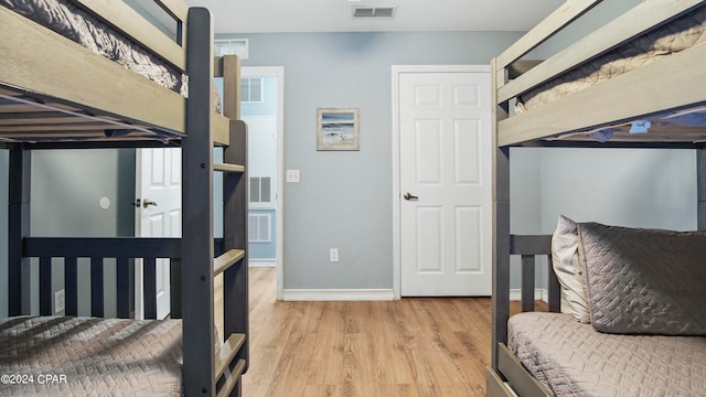 bedroom featuring light hardwood / wood-style flooring