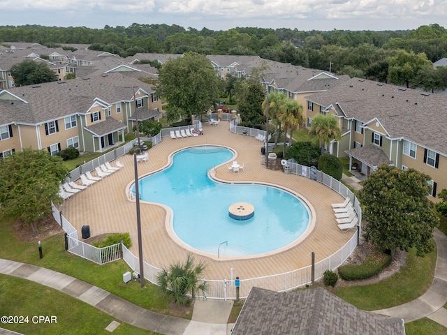 view of pool featuring a patio