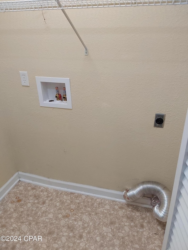 washroom featuring hookup for an electric dryer and washer hookup