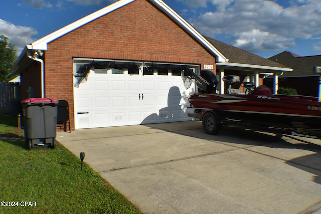 view of garage