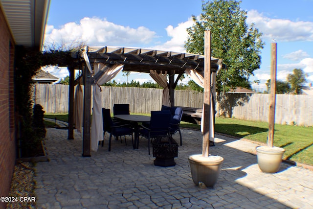 view of patio with a pergola