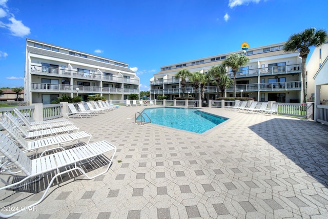 view of pool with a patio