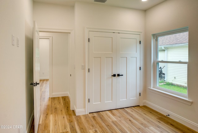 interior space with light wood-type flooring