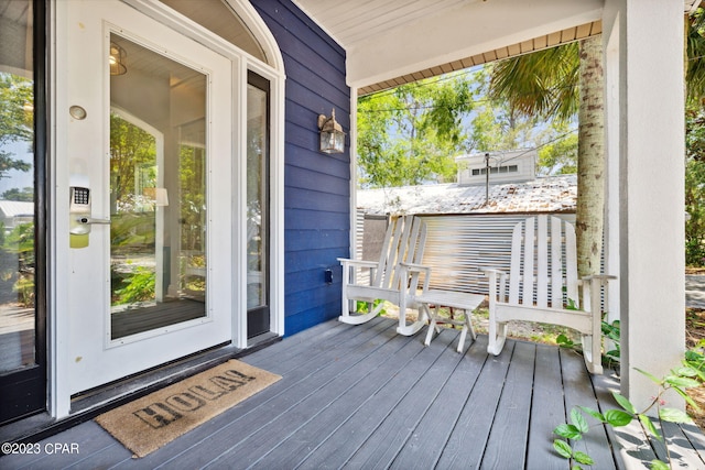 view of wooden deck