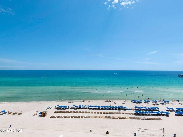 property view of water with a beach view