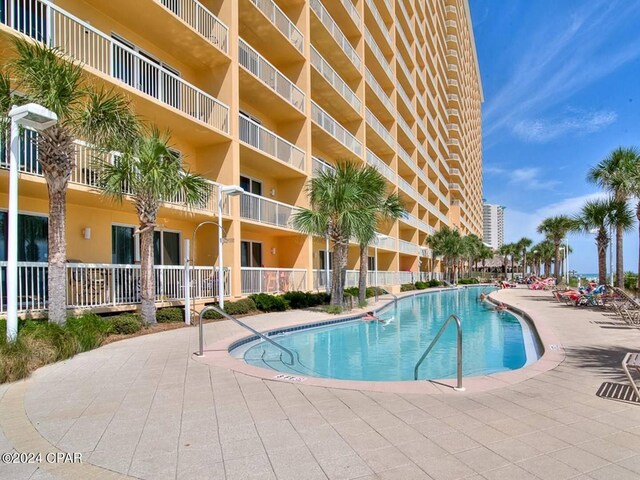 view of pool with a patio area