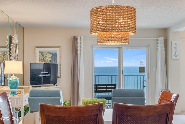 interior space with a textured ceiling