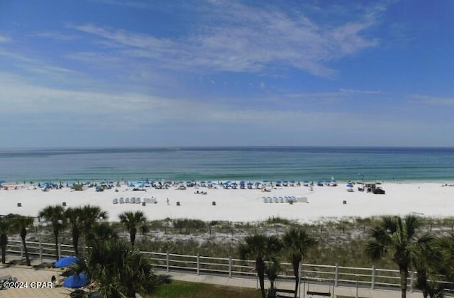 property view of water with a beach view