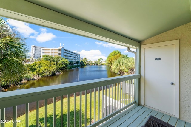 balcony with a water view