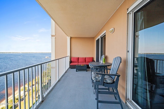 balcony with a water view