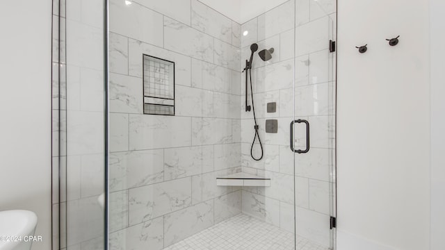 bathroom featuring walk in shower