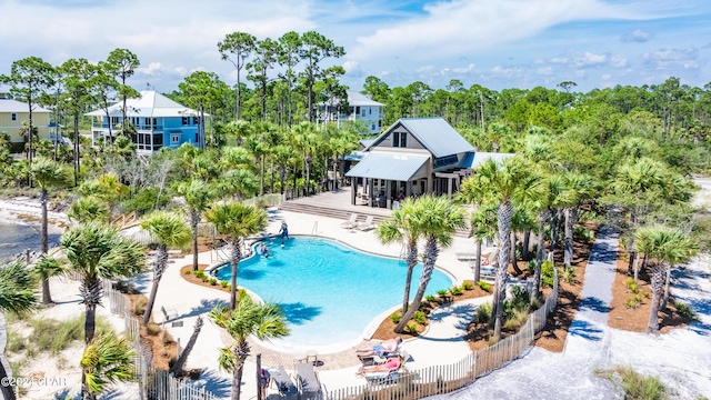 view of pool featuring a patio area