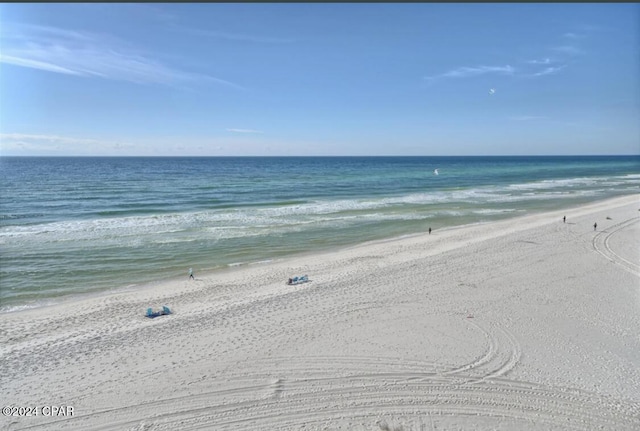 view of water feature featuring a beach view