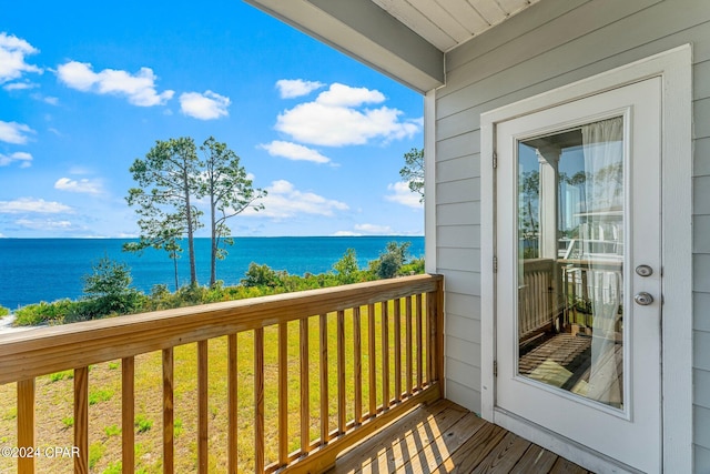 balcony with a water view