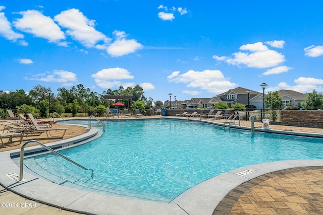 view of pool featuring a patio area