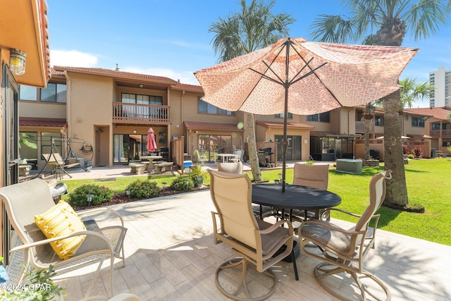 view of patio / terrace featuring a balcony