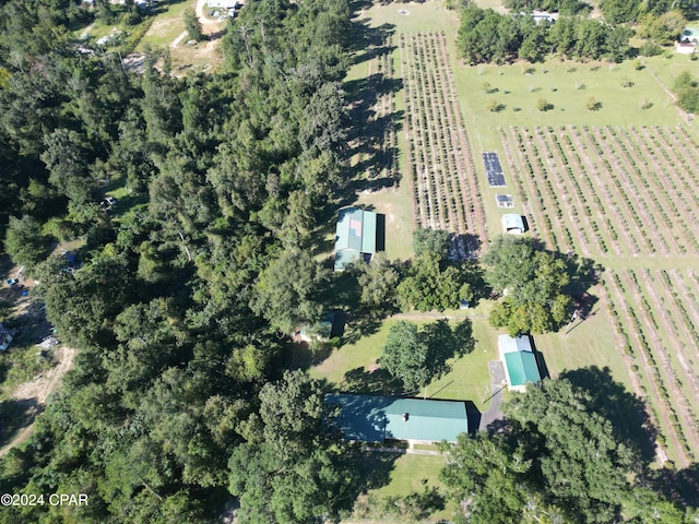 aerial view featuring a rural view