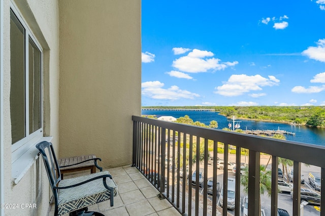 balcony with a water view