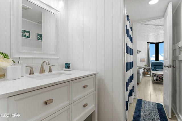 bathroom featuring vanity and tile patterned floors