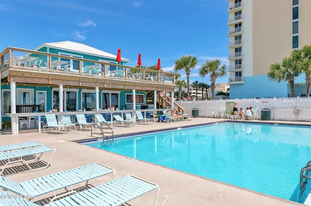 view of pool with a patio