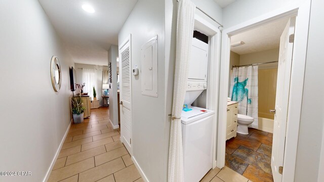 hallway with electric panel