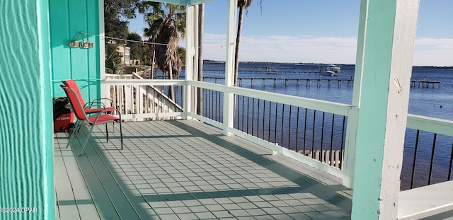 balcony with a water view