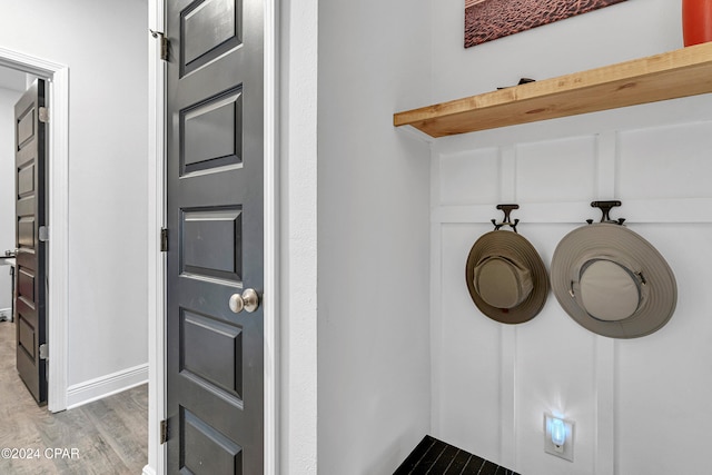 mudroom featuring light hardwood / wood-style floors