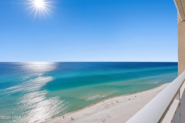 property view of water with a view of the beach