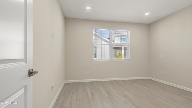 empty room featuring light wood-type flooring