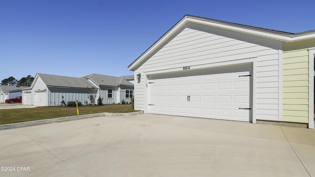 exterior space featuring a garage