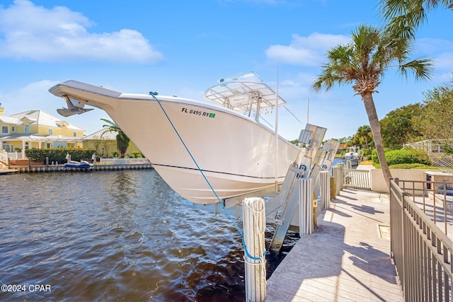 443 Wahoo Rd, Panama City Beach, FL 32408 - dock with boat lift and a water view