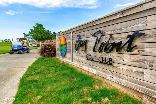 view of community sign