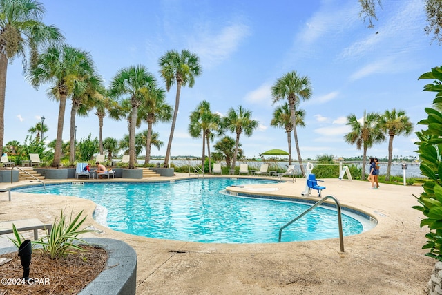 443 Wahoo Rd, Panama City Beach, FL 32408 - community pool with a patio area