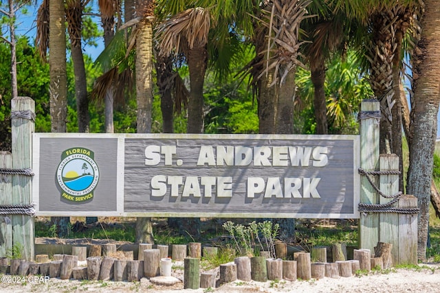 view of community sign