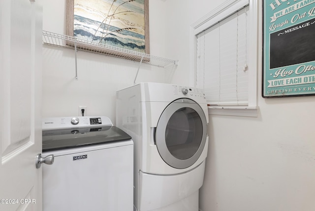laundry area featuring washer and dryer